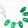 Green Onyx Faceted Flat Marquise Drops Matching Pair  You get 6 Beads Same Size Pair. Size 14x7mm appox.Onyx is a banded variety of chalcedony. It comes in many colors from white to almost all other colors. It is also used for healing purposes. 